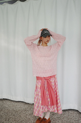 Check Tie Skirt (pink)