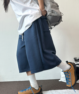 BACK POCKET SIDE PINTUCK BALLOON BERMUDA 💙🤎🖤🩶💜6COLOR