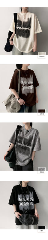 サーフレタリングニットショートスリーブTシャツ