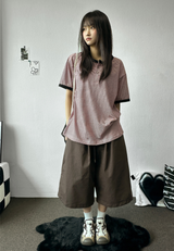 Frendi Cotton Multi Over Long Bermuda Pants 5 Color 