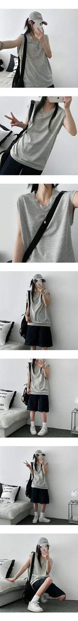 Buddy Linen V-neck Summer Knit Vest