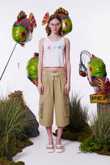 HIGH SPAN GRAPHIC POINT SLEEVELESS [WHITE]