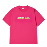 25SS 3D カートゥーンロゴショートスリーブTシャツ ホットピンク