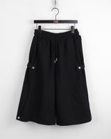 [UNISEX] カットサイドスナップカプリバミューダパンツ
