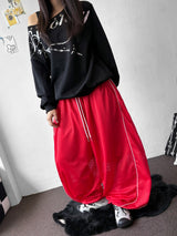 Girlish Mesh Track Bermuda Piping Pants 3color