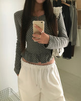 [MADE] Cloud, frill dot cardigan