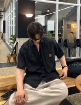 カチオニオンパッチポケット半袖シャツ