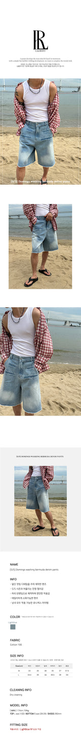 [S/S] Domingo washing bermuda denim pants