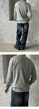 [F/W] Golgi button henry neck long sleeves (4color)