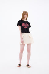 DOUBLE CUT CAGO SKIRT / IVORY