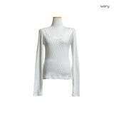 (3color) Ditsy Floral U-Neck Long Sleeve Tee
