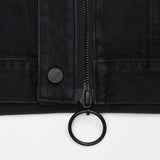 ブラックルーズフィットクロップドデニムジャケット code 20003