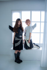 big ribbon skirt(grey×white)