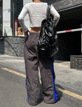 Cami Side Color Matching String Nylon Pants