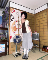 (2color) Tie Wrap Tiered Skirt