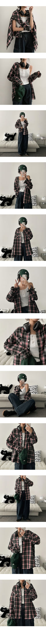 ピークチェックシャツ