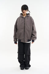 Bluff incision bio hooded zip-up jumper