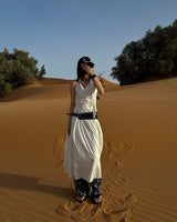 Belt drapping dress