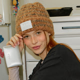ロゴストライプミックスビーニー (Orange)