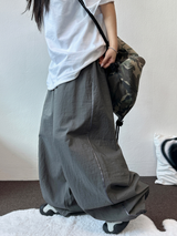 SIDE LIGHTENING 🩶💛🖤 NYLON OVER WIDE OVER LONG PANTS 💛3COLOR