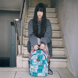 vintage patchwork backpack green