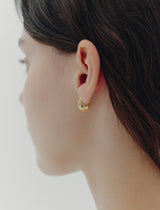 26SS★ Champagne Moon Silver Goutte Glint Earrings XS