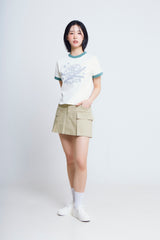 ユニバーサルプリント ½Tシャツ (ivory/green)