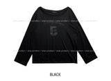 フィフティーピンタレストオフショルダー長袖Tシャツ