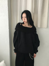 [Off-Shoulder Available] Robe Pintuck Big Hooded Sweatshirt (2c)