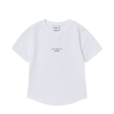 25SS ベーシック ロゴ ヘムライン クロップ ショートスリーブ Tシャツ ホワイト