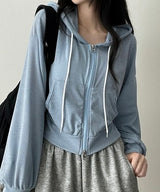 Ronit Linen Two-Way Hooded Zip-Up