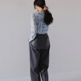 fake leather switching pants