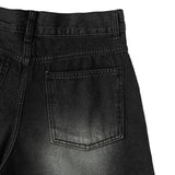 Fire Rose Bermuda Denim Pants Black