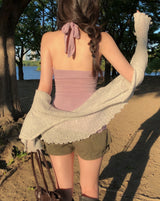 Summer Punching Ruffle Crop Cardigan