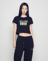 26SS WOMAN ACベアクロップリンガーTシャツ