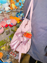 Pluffy glow ribbon keychain (2color)