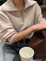 [Lè made] リメイドエブリーハーフジップアップスウェットシャツ / 4 カラーズ