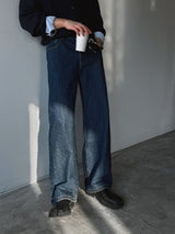 ASCLO Washed Wide Denim Pants (4color)