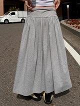  SWEAT SHIRRING MIDI SKIRT