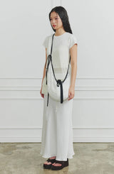 DEW LACE RIBBON BAG white