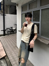 モレン クロップ ストライプ ショートスリーブTシャツ