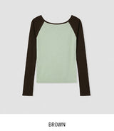 Ray Two-Tone See-Through Raglan Long Sleeve