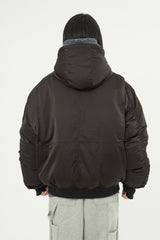 Reus hooded shirring MA-1 down jumper