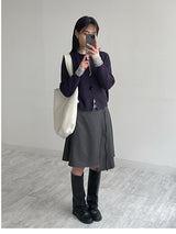 Hachi Raglan Knit Zip-Up Cardigan