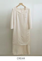 26SS★ Lindas Notch Square H-Line One Piece