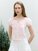 FRILL PINTUCK BLOUSE PINK