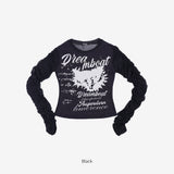 Cassé シャーリングレタリング Tシャツ