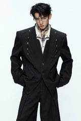 Deconstructed Wool Blend Suit Jacket
