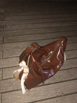 ピローリボンバッグ_chocolate brown