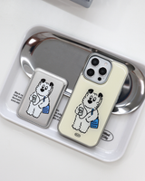 blue bag epoxy silver bumper smartphone case(Cream Color)